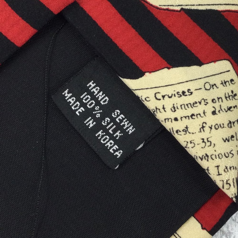 Nicole Miller 1994 Want Ads Red Tie - Picture 5 of 5